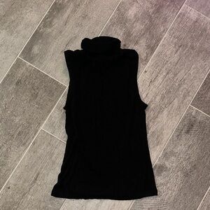 Black Sleeveless Turtleneck Top